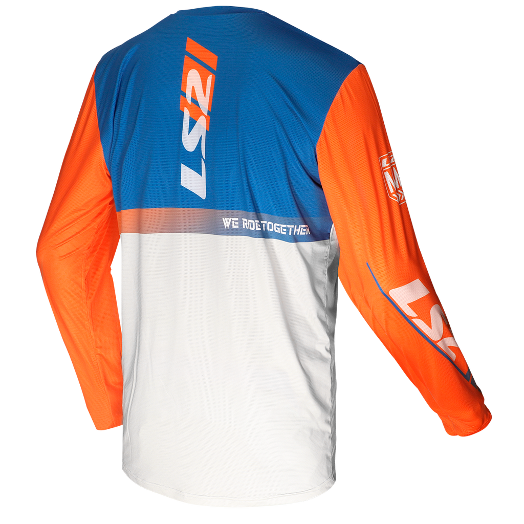 BLUZA LS2 GRAVEL ORANGE BLUE GREY