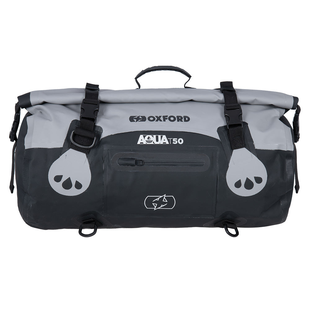OXFORD TORBA AQUA T-50 ROLLBAG WODOODPORNA POJEMNOŚĆ 50L KOLOR CZARNY/SZARY – zdjęcie 3