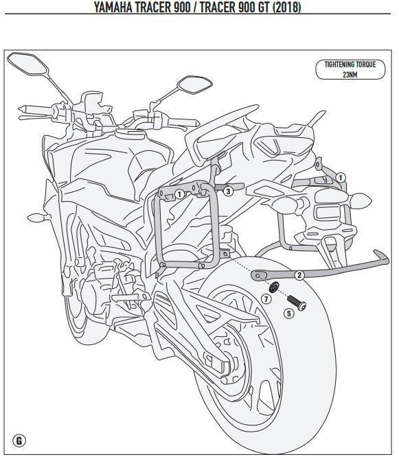 KAPPA STELAŻ KUFRÓW BOCZNYCH MONOKEY CAM SIDE YAMAHA Tracer 900 / Tracer 900 GT (18-19) - POD KUFRY KFR K'FORCE ORAZ KVG K'VOYAGER ALU – zdjęcie 6