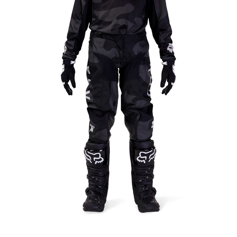 SPODNIE MOTOCYKLOWE JUNIOR FOX 180 BNKR BLACK CAMOY 22