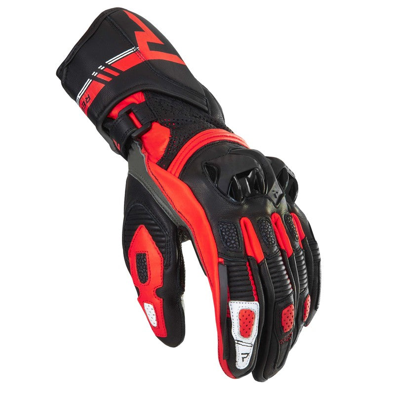 RĘKAWICE MOTOCYKLOWE REBELHORN ST LONG BLACK GREY FLUO RED