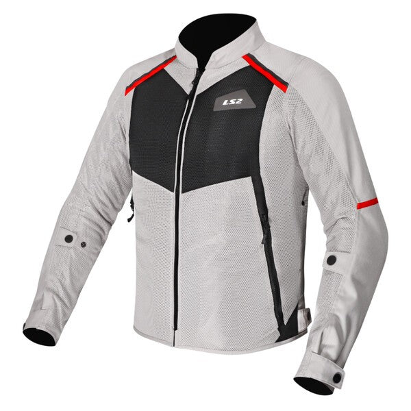 KURTKA LS2 BREEZE MAN GREY BLACK RED