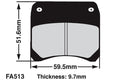 EBC Brakes EBC Klocki kartingowe FA513 (1 kpl. na tarczę)