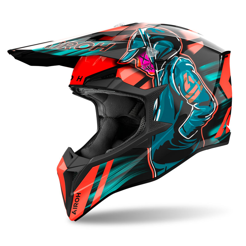 KASK MOTOCYKLOWY AIROH WRAAAP CYBER ORANGE GLOSS