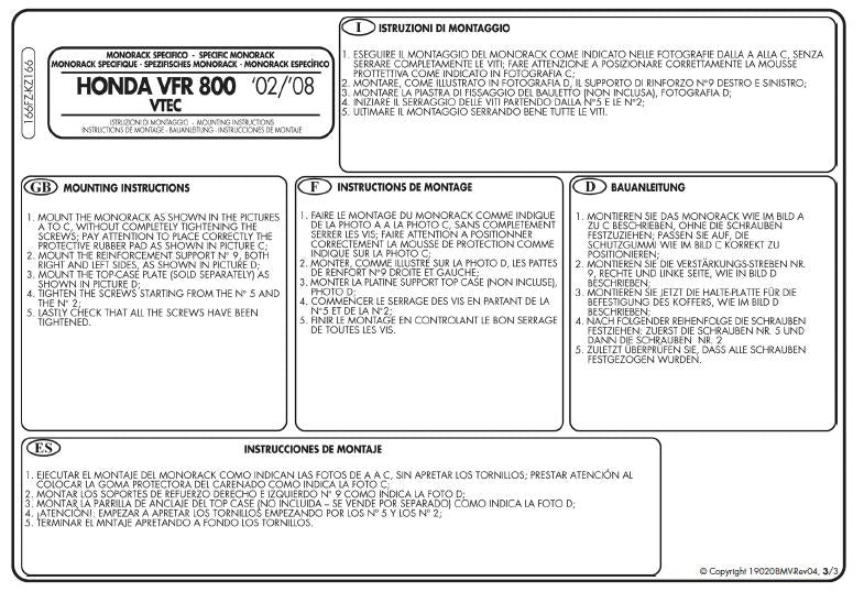 KAPPA STELAŻ KUFRA CENTRALNEGO HONDA VFR 800 (02-11) ( BEZ PŁYTY ) – zdjęcie 3
