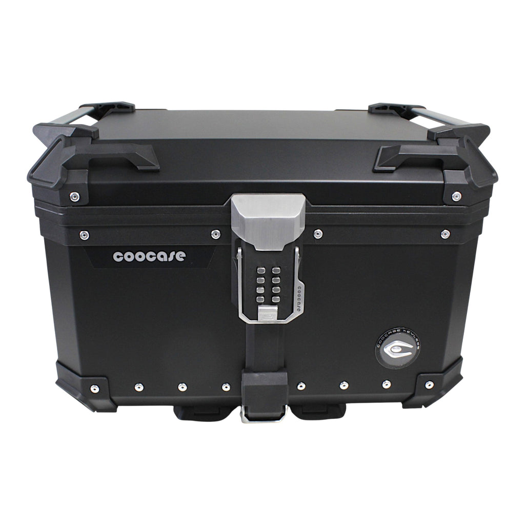 KUFER CENTRALNY ALUMINIOWY COOCASE 55L KEYLESS Z WYSUWANYM OPARCIEM CZARNY – zdjęcie 2