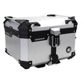 KUFER CENTRALNY ALUMINIOWY COOCASE 55L KEYLESS Z WYSUWANYM OPARCIEM SREBRNY