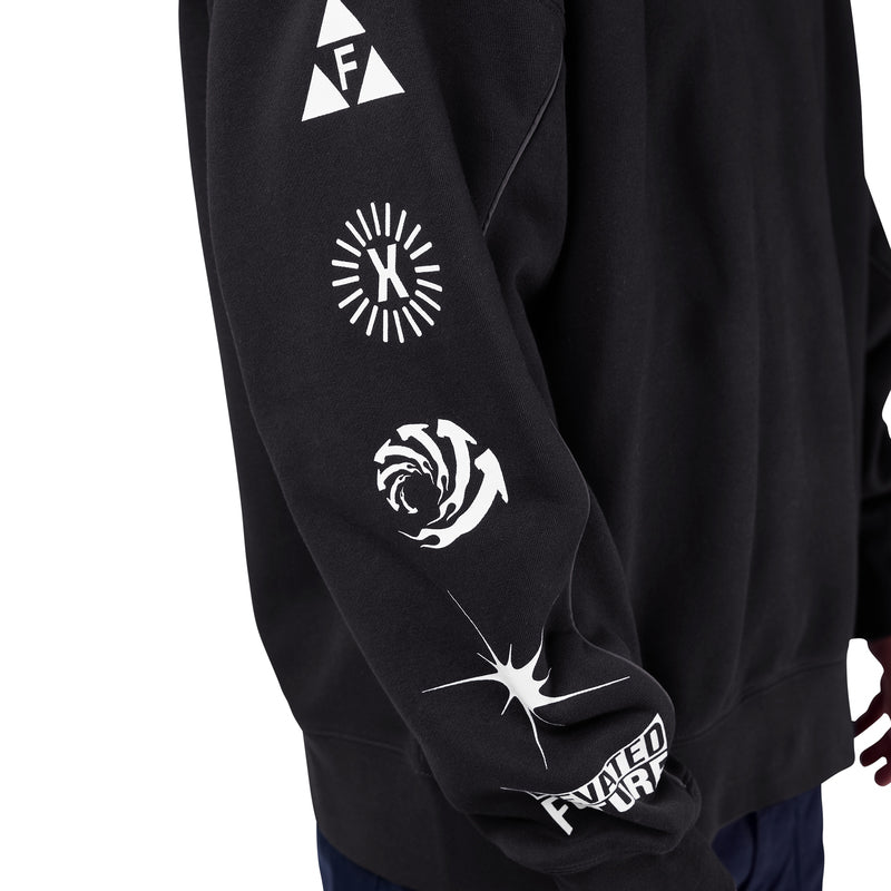 BLUZA FOX IMAGE COSMO OVERSIZED FLEECE CREW BLACK
