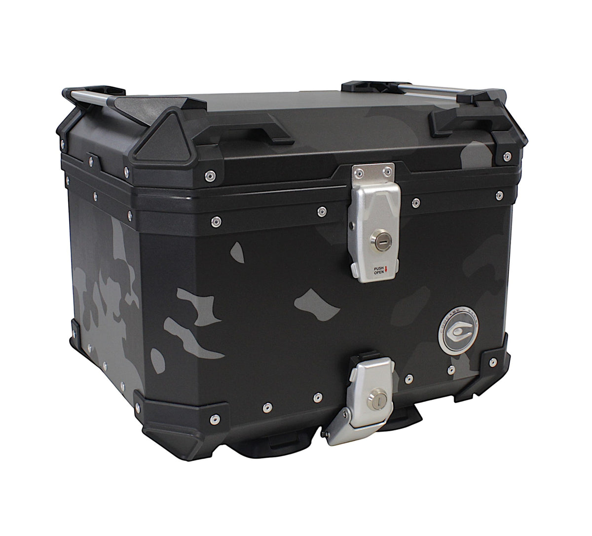 ZESTAW 3 KUFRÓW ALUMINIOWYCH (2X36L SYMETRYCZNE + 45L) COOCASE SZARY CAMO Z TORBĄ WEWNĘTRZNĄ – zdjęcie 4