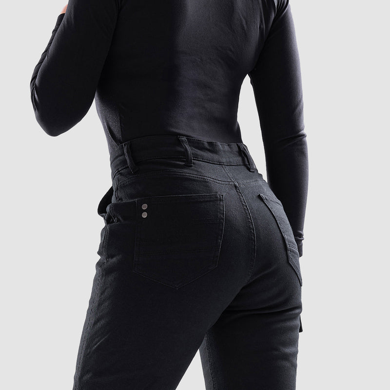 JEANSY MOTOCYKLOWE DAMSKIE OZONE JANE JOGGER FIT BLACK 26/30