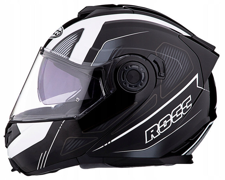 Kask motocyklowy ROCC 881 czarno-biały