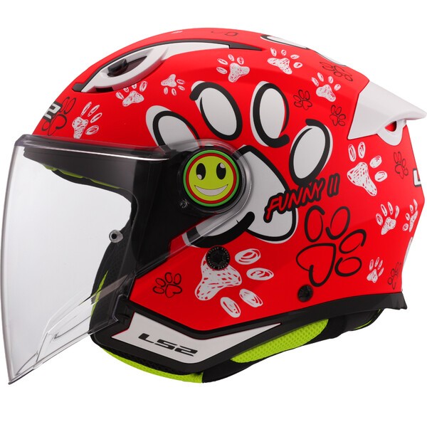 KASK LS2 OF622 FUNNY II PAWS MATT RED