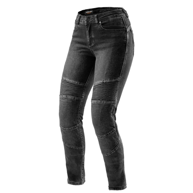 JEANSY MOTOCYKLOWE DAMSKIE REBELHORN AGNESS 2 WASHED BLACK MONOLAYER 24/30