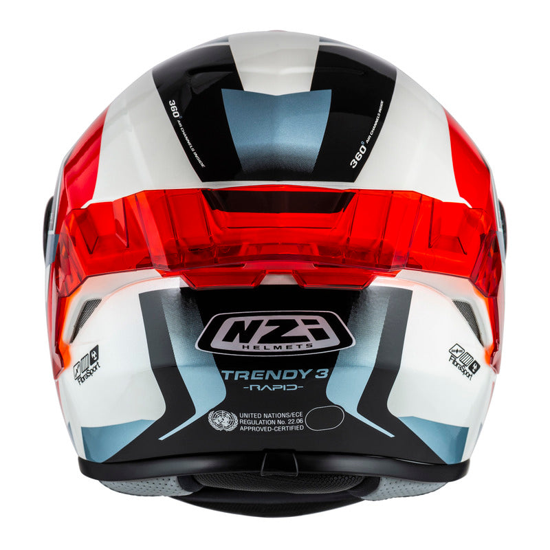 KASK MOTOCYKLOWY NZI TRENDY STREAM RAPID WHITE RED BLUE RED S XS