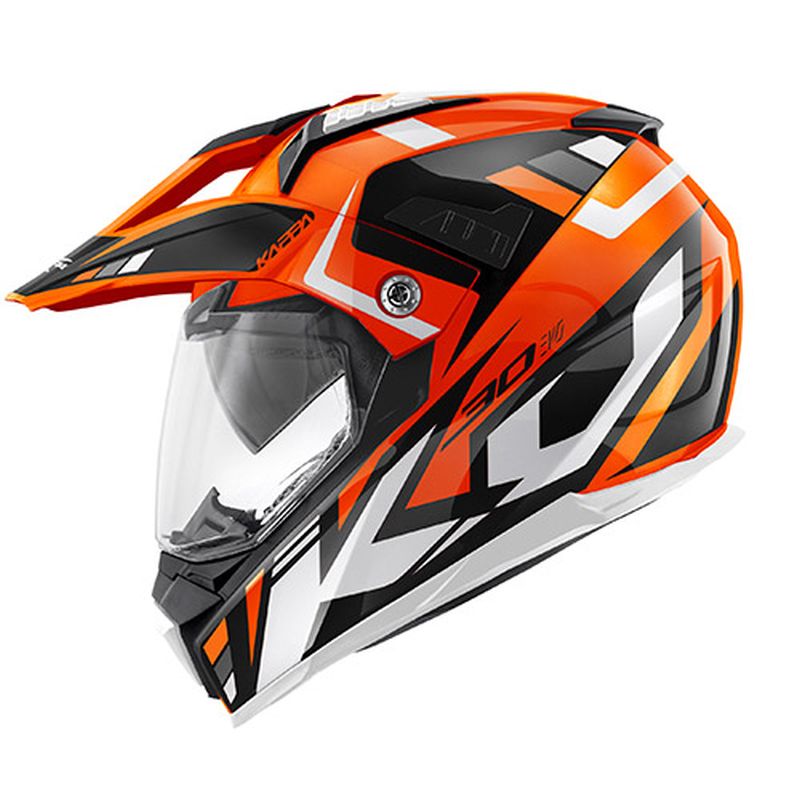 KAPPA KASK KV30 EVO GRAYER DUAL OFF ROAD Z SZYBĄ I BLENDĄ KOLOR POMARAŃCZOWY/CZARNY ( HOMOLOGACJA ECE 22R06 )