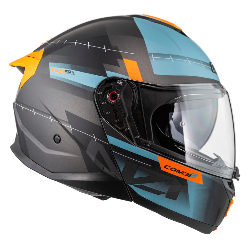 KASK MOTOCYKLOWY NZI COMBI 3 DUO METRIC ANTRACITE BLUE MATT XS