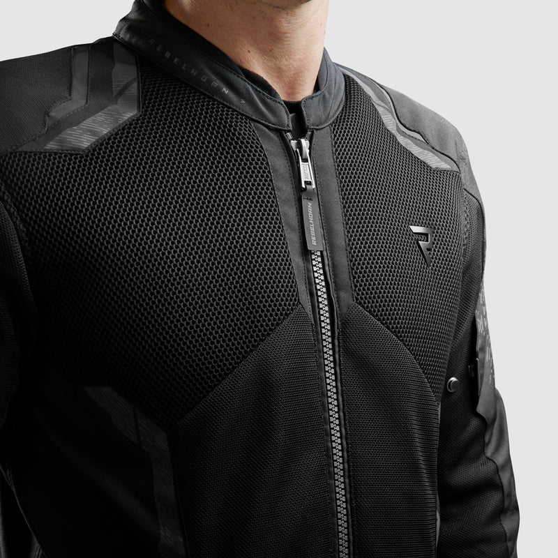 KURTKA MOTOCYKLOWA TEKSTYLNA REBELHORN JAX BLACK – zdjęcie 4