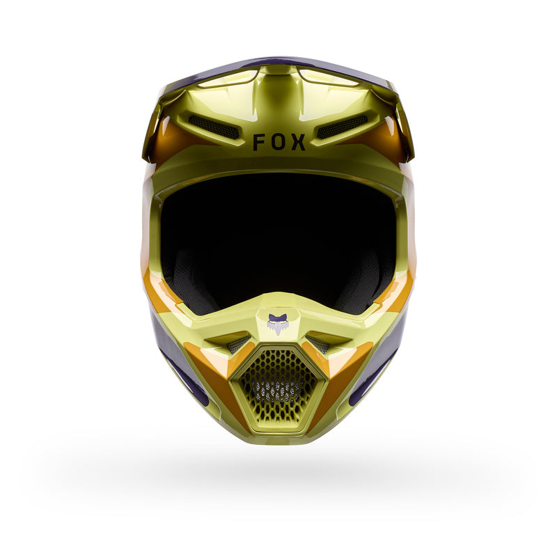 KASK MOTOCYKLOWY FOX V1 IMAGE PRINT PURPLE YELLOW