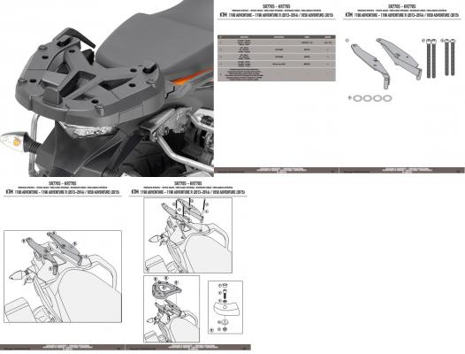 KAPPA STELAŻ KUFRA CENTRALNEGO KTM 1190 ADVENTURE / R '13-'16, 1050 ADVENTURE '15-'16,1090 ADVENTURE '17-'19 1290 SUPER ADVENTURE '15-'16 SUPER ADVENTURE R/S '17-'20 ( BEZ PŁYTY )