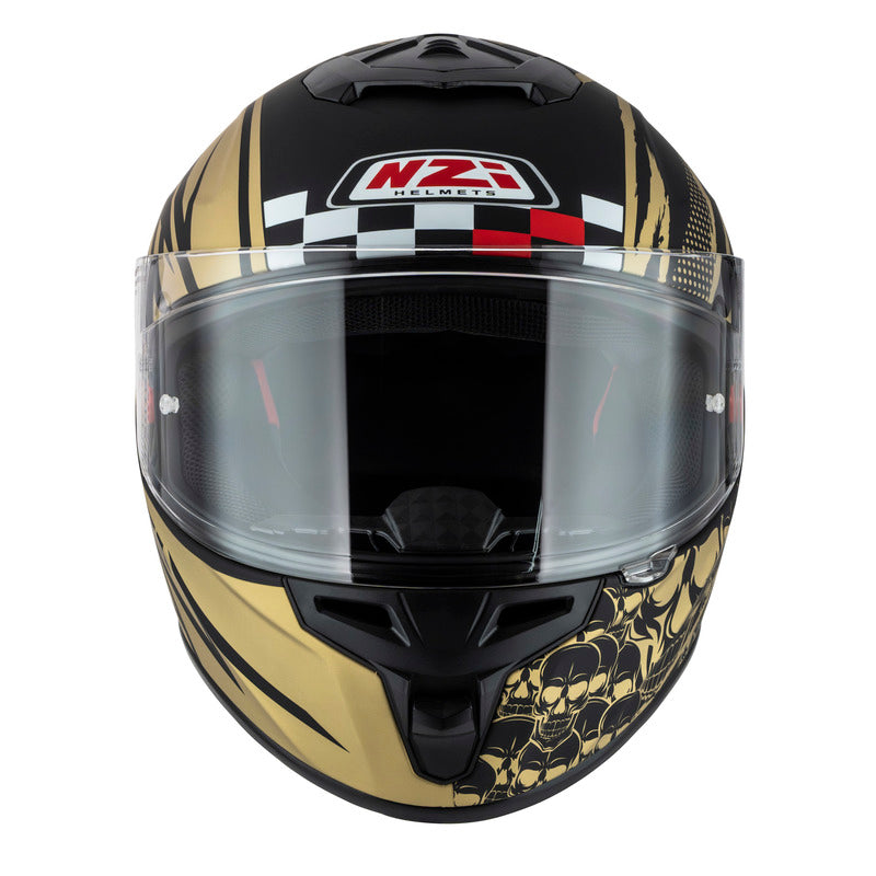 KASK MOTOCYKLOWY NZI TRENDY STREAM FLAG BLACK GOLD MATT XS