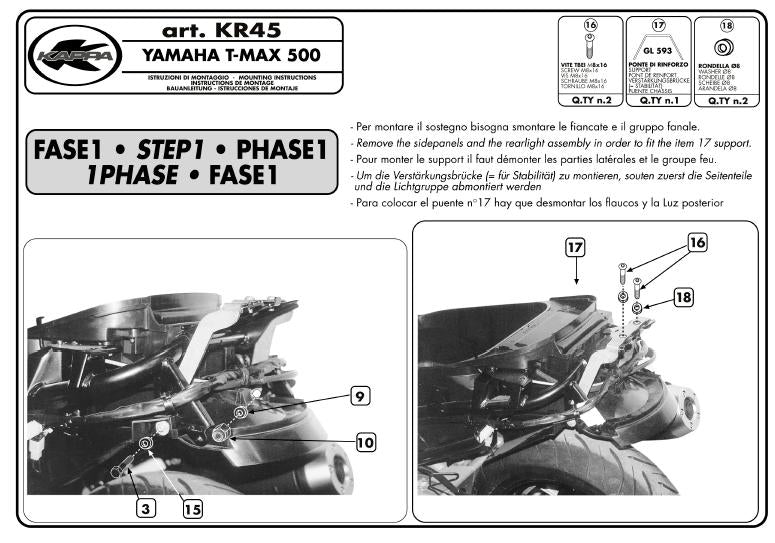 KAPPA STELAŻ KUFRA CENTRALNEGO YAMAHA T-MAX 500 (01-07) ( Z PŁYTĄ MONOKEY ) – zdjęcie 3