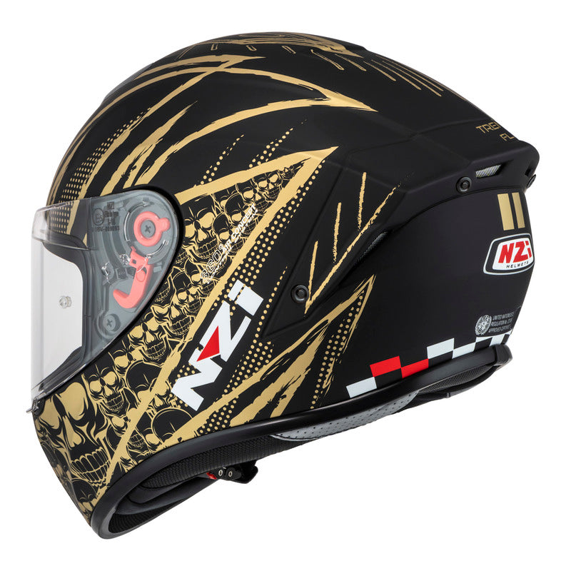 KASK MOTOCYKLOWY NZI TRENDY STREAM FLAG BLACK GOLD MATT XS