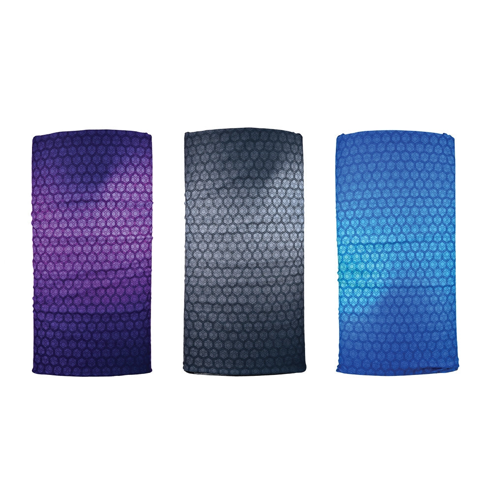 OXFORD KOŁNIERZ WIELOFUNKCYJNY WIATROODPORNY COMFY PRISMATIC 3 SZTUKI W OPAKOWANIU KOLOR SZARY/FIOLETOWY/NIEBIESKI – zdjęcie 2