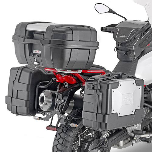 KAPPA STELAŻ KUFRÓW BOCZNYCH SZYBKIEGO MONTAŻU MONOKEY CAM SIDE MOTO GUZZI V85 TT '19-'23 - POD KUFRY KFR K'FORCE ORAZ KVG K'VOYAGER ALU – zdjęcie 4