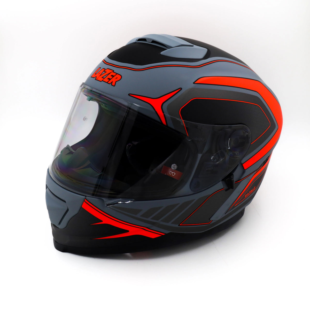 Kask Motocyklowy LAZER RAFALE Hexa (kol. Tytanowy Szary - Czerwony - Matowy)