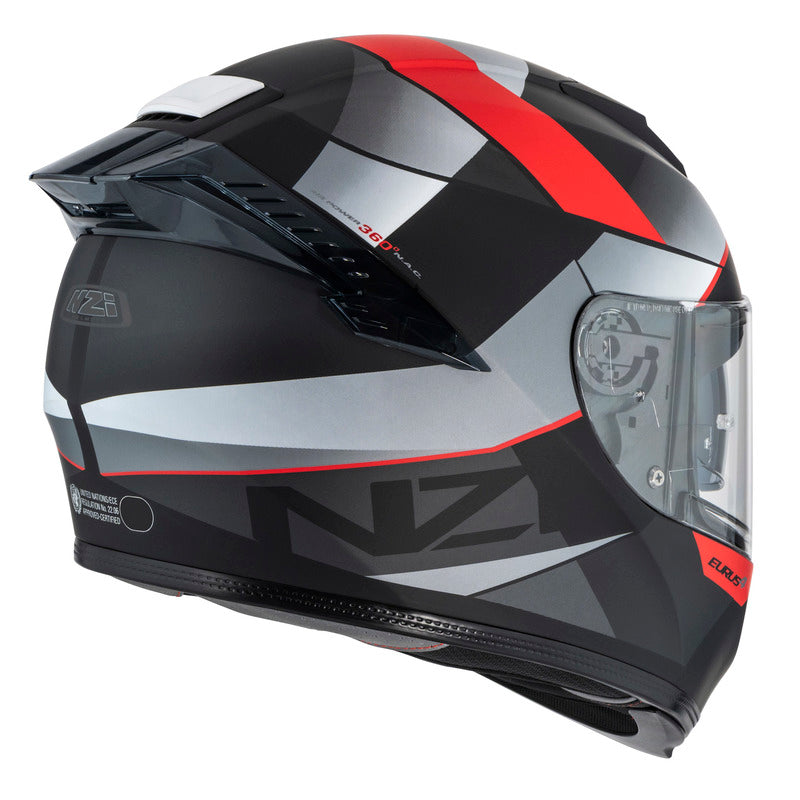 KASK MOTOCYKLOWY NZI EURUS 4 STREAM DUO VANGUARD BLACK ANTRACITE RED TINTED S MATT XS