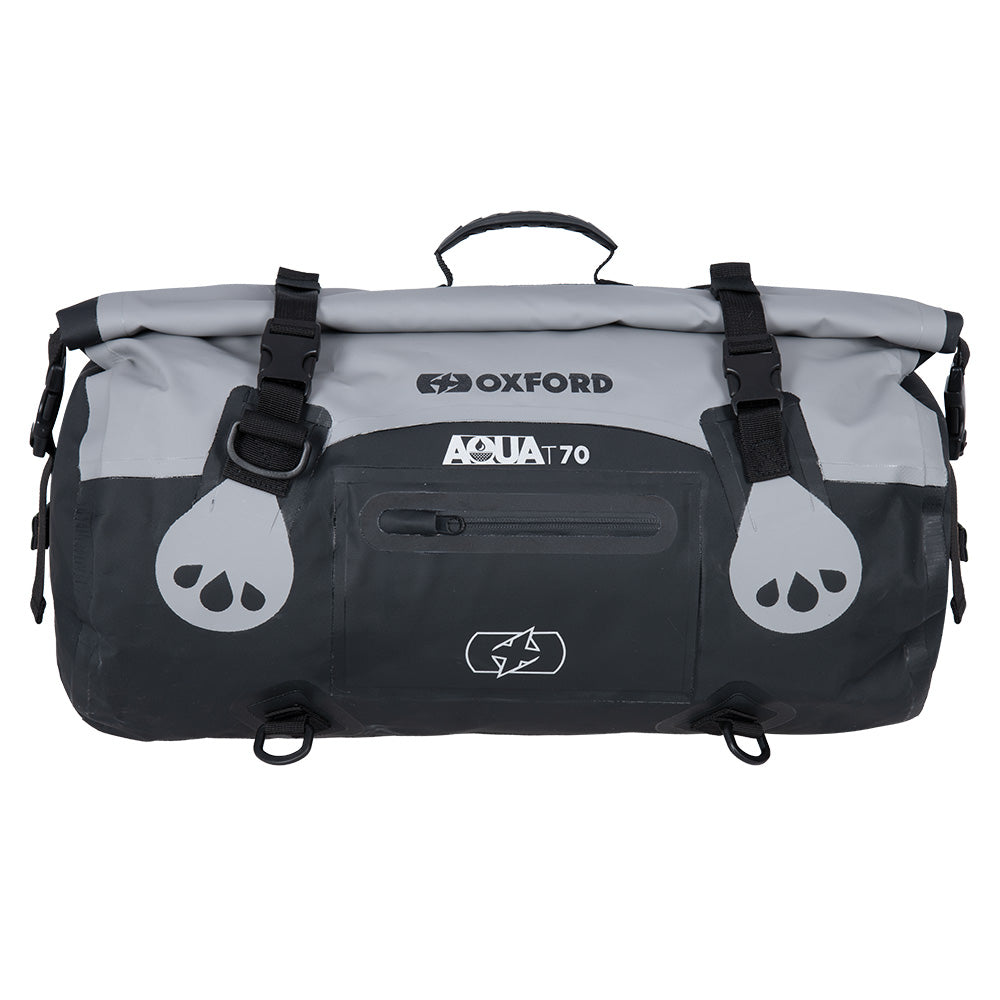 OXFORD TORBA AQUA T-70 ROLLBAG WODOODPORNA POJEMNOŚĆ 70L KOLOR CZARNY/SZARY – zdjęcie 3