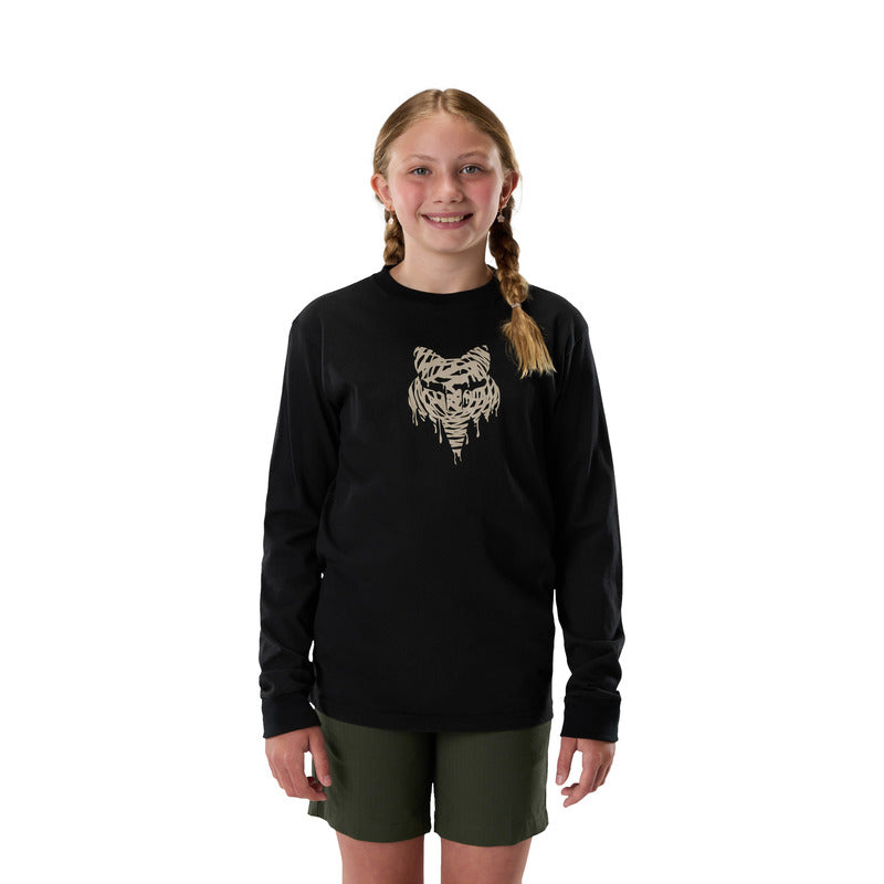 KOSZULKA Z DŁUGIM RĘKAWEM JUNIOR FOX ROUGHCUT ULTRA BLACK