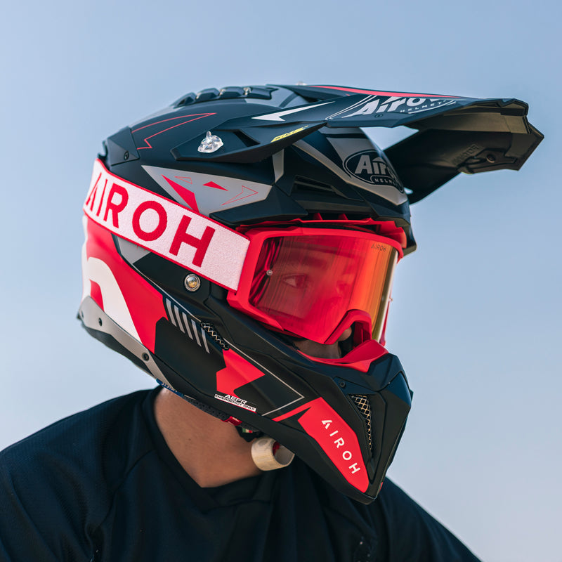 GOGLE AIROH BLAST XR1 RED MATT - SZYBA RED MIRRORED (1 SZYBA W ZESTAWIE)