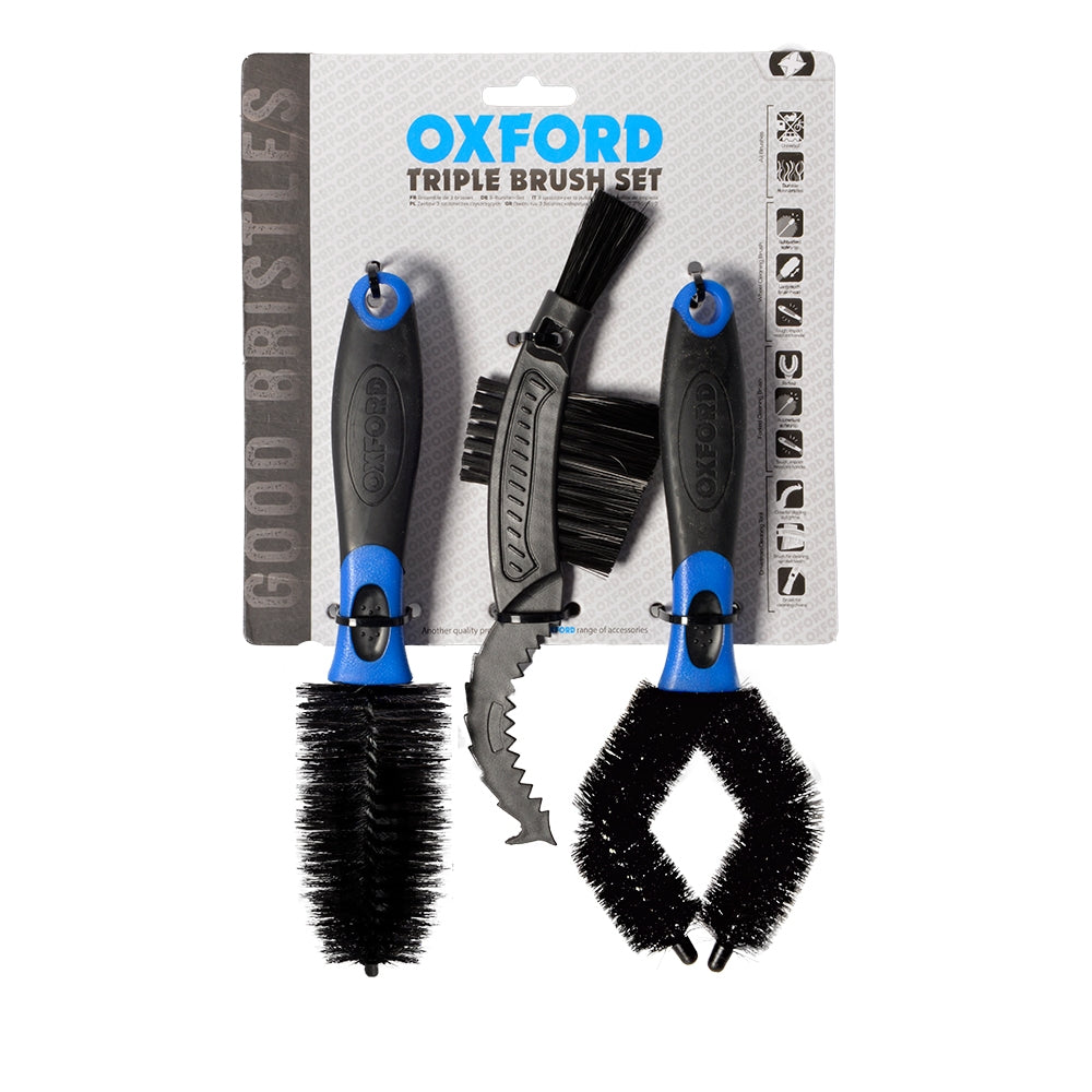 OXFORD ZESTAW SZCZOTEK DO CZYSZCZENIA MOTOCYKLA BICYCLE TRIPLE BRUSH SET (STARY KOD: OX244) – zdjęcie 3