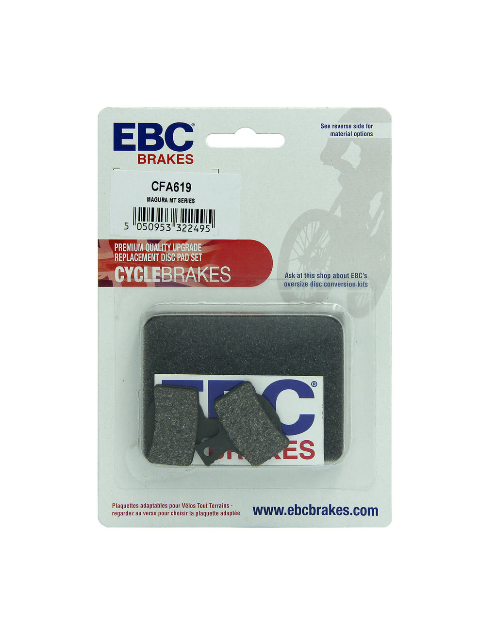 CFA619 - Klocki hamulcowe rowerowe (organiczne) EBC Brakes – zdjęcie 2