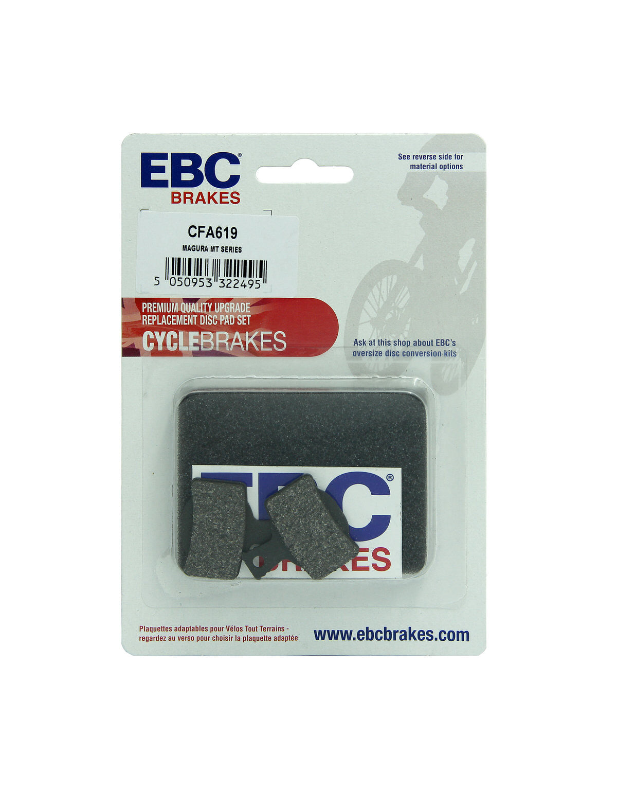 CFA619 - Klocki hamulcowe rowerowe (organiczne) EBC Brakes – zdjęcie 2