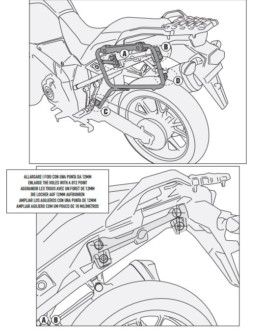 KAPPA STELAŻ KUFRÓW BOCZNYCH MONOKEY CAM SIDE SUZUKI DL 1000 V-Strom '14-'19, - POD KUFRY KFR K'FORCE ORAZ KVG K'VOYAGER ALU