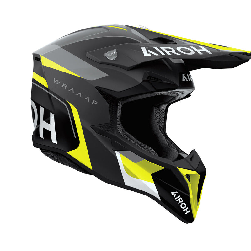 KASK MOTOCYKLOWY AIROH WRAAAP CONQUER YELLOW MATT