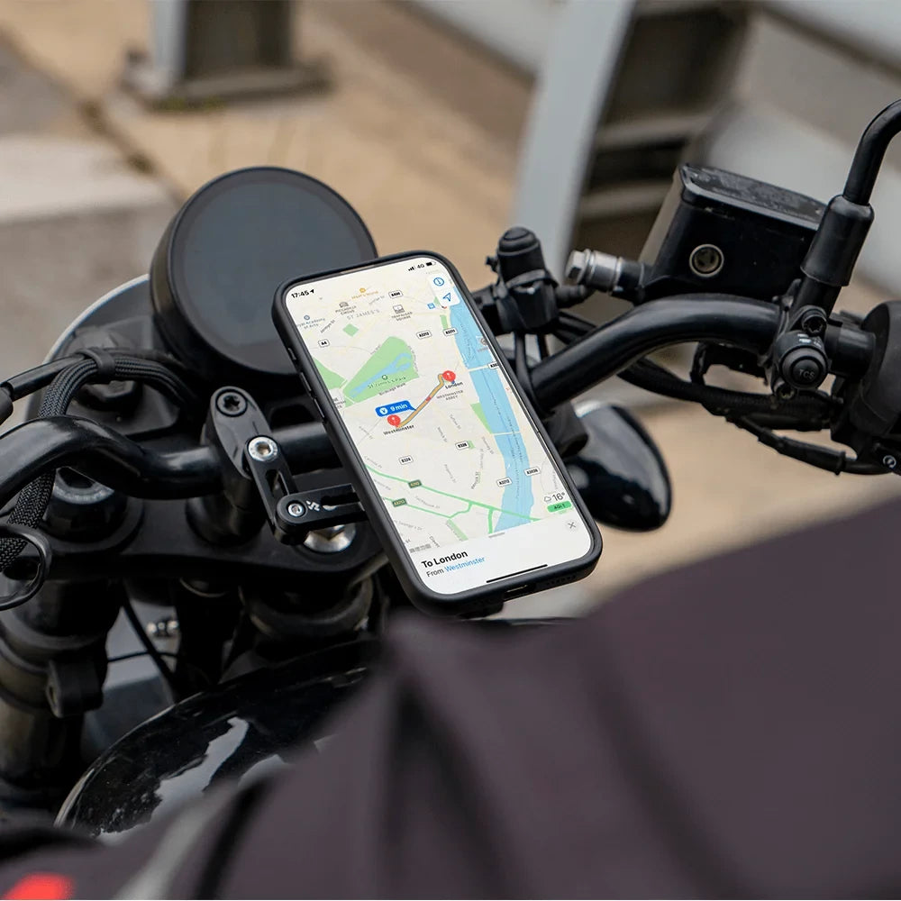 QUICK LAUNCH uchwyt na telefon z amortyzacją i ramieniem do mostka motocyklowego Outplorer QM03