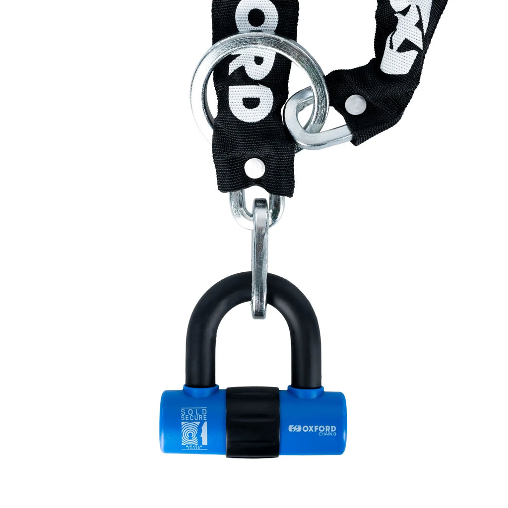 OXFORD PROMOCJA ŁAŃCUCH ZABEZPIECZENIE ANTYKRADZIEŻOWE Z KŁÓDKĄ CHAIN 8, 8mm x 1000mm (ZAMKNIĘCIE NA KLUCZ)