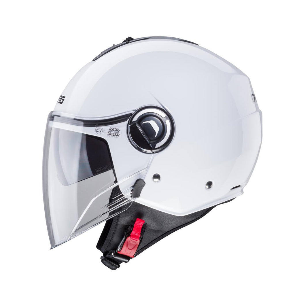 CABERG KASK OTWARTY JET Z BLENDĄ MODEL RIVIERA V4X SOLID KOLOR BIAŁY POŁYSK – zdjęcie 3