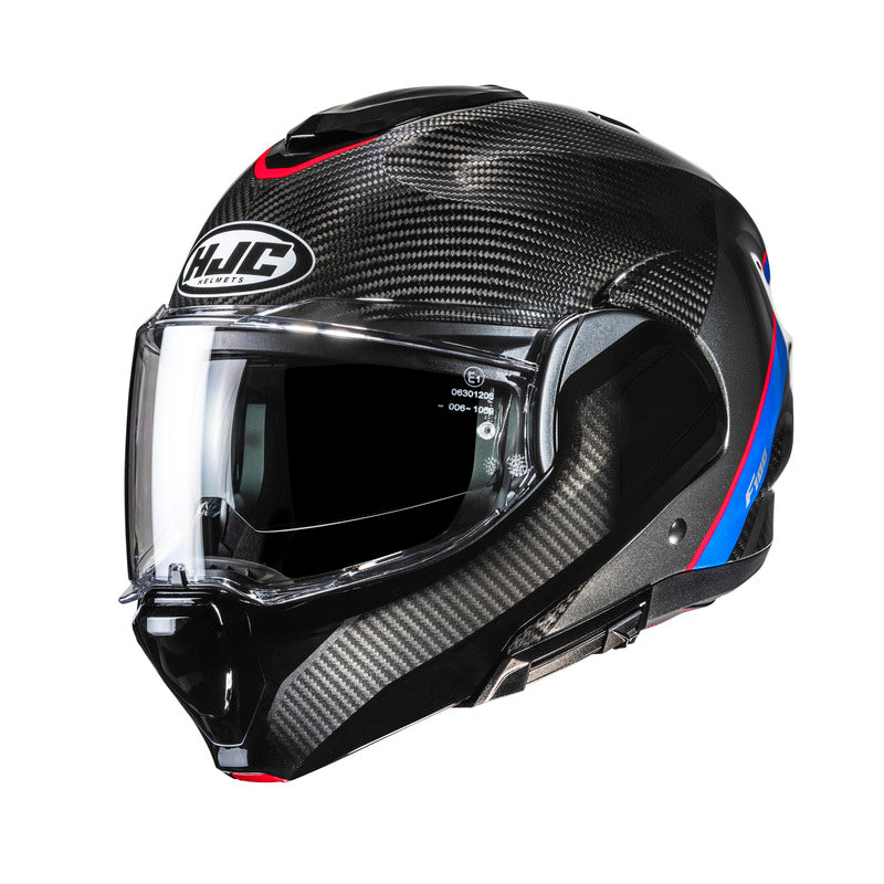 KASK MOTOCYKLOWY HJC F100 CARBON STAN BLACK BLUE