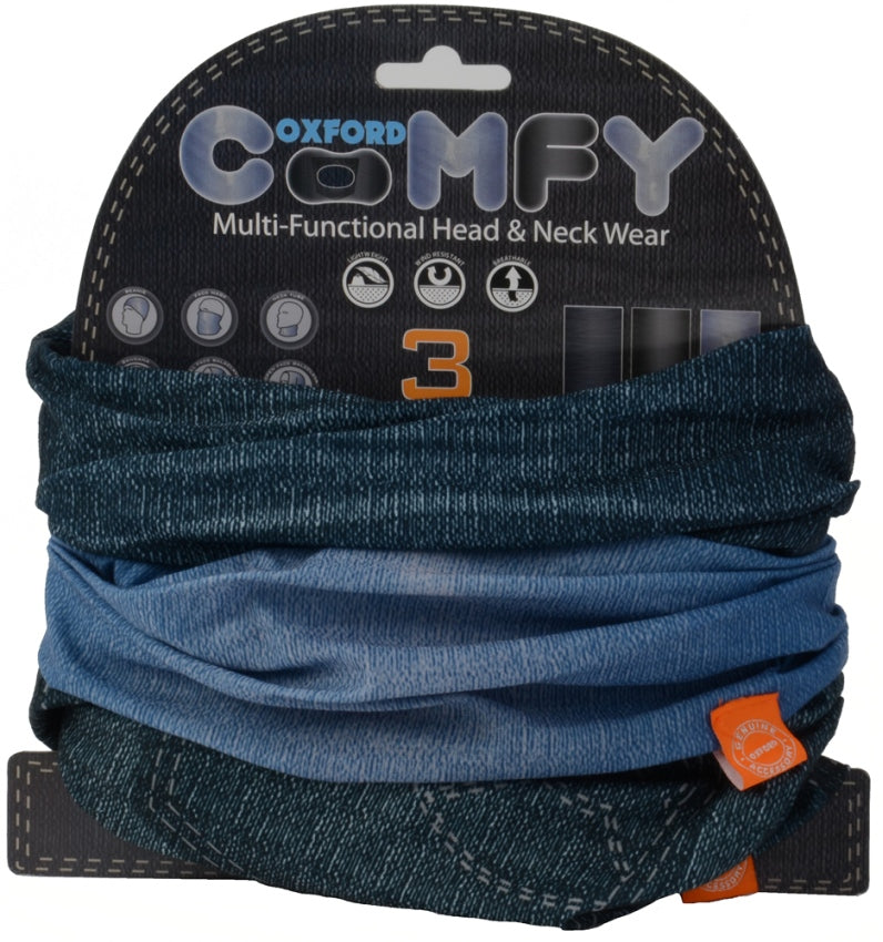 OXFORD KOŁNIERZ WIELOFUNKCYJNY WIATROODPORNY COMFY 3 SZTUKI W OPAKOWANIU KOLOR JEANS – zdjęcie 3