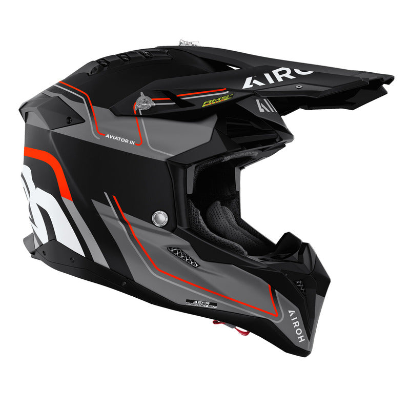 KASK MOTOCYKLOWY AIROH AVIATOR 3 LEADER ORANGE MATT