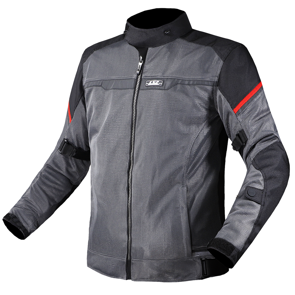 KURTKA LS2 RIVA MAN BLACK DARK GREY RED
