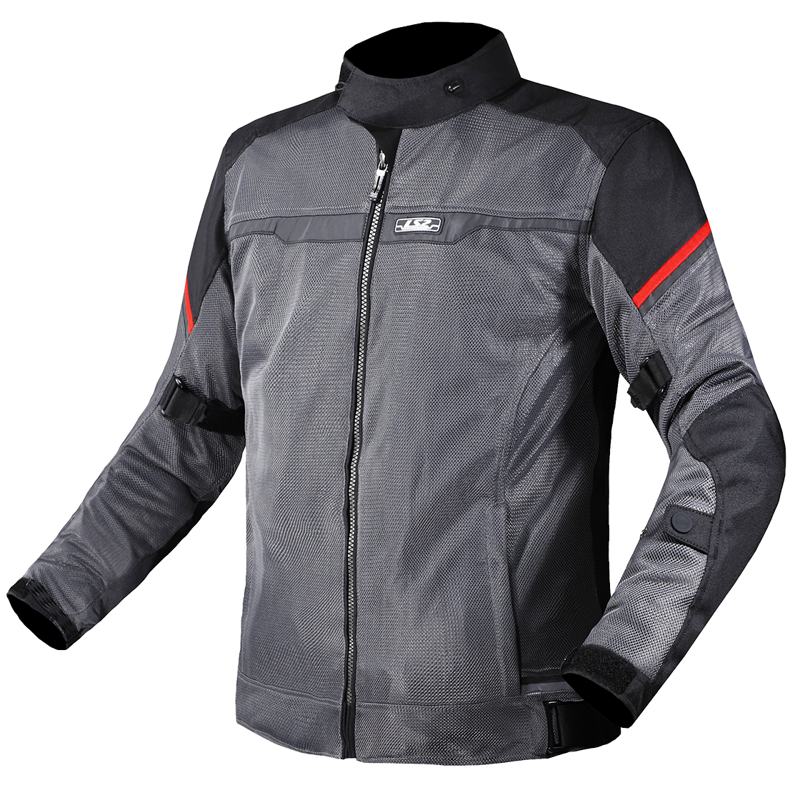 KURTKA LS2 RIVA MAN BLACK DARK GREY RED