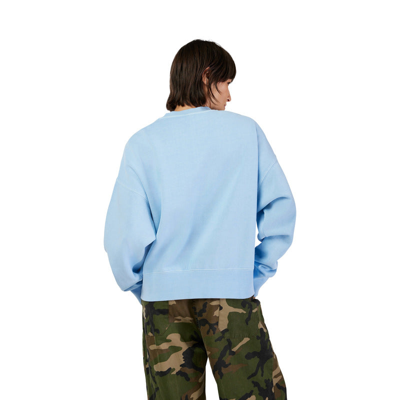 BLUZA DAMSKA FOX WORDMARK OVERSIZED FLEECE CREW CASHMERE BLUE