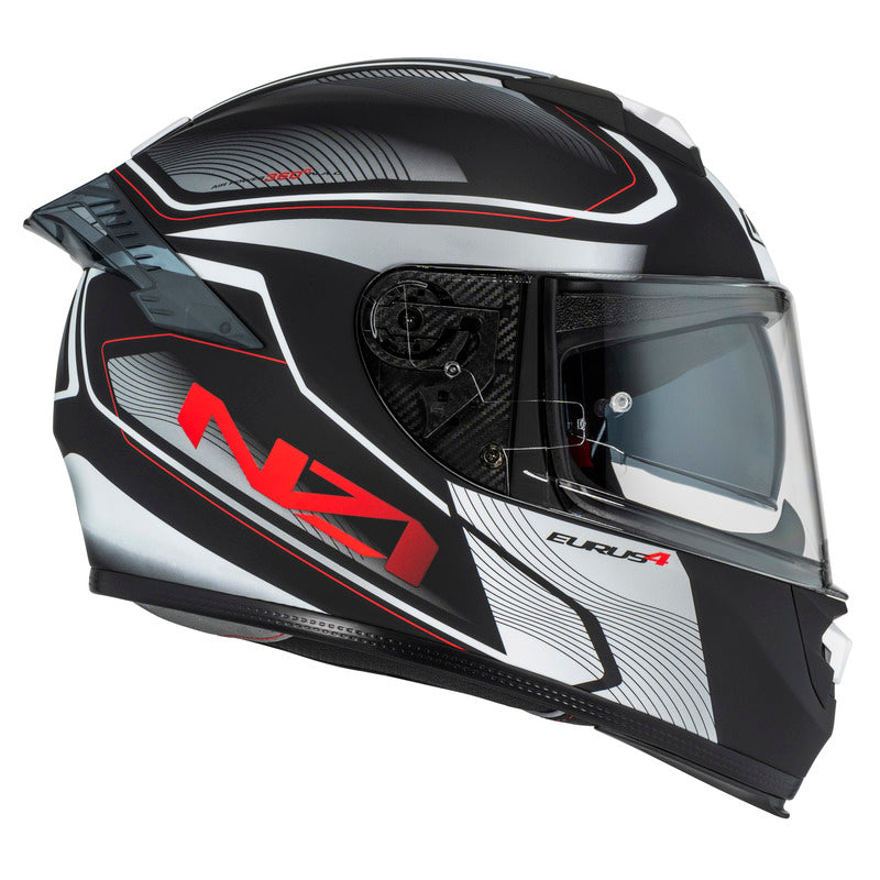 KASK MOTOCYKLOWY NZI EURUS 4 STREAM DUO CHARMANT BLACK WHITE TINTED S MATT XS