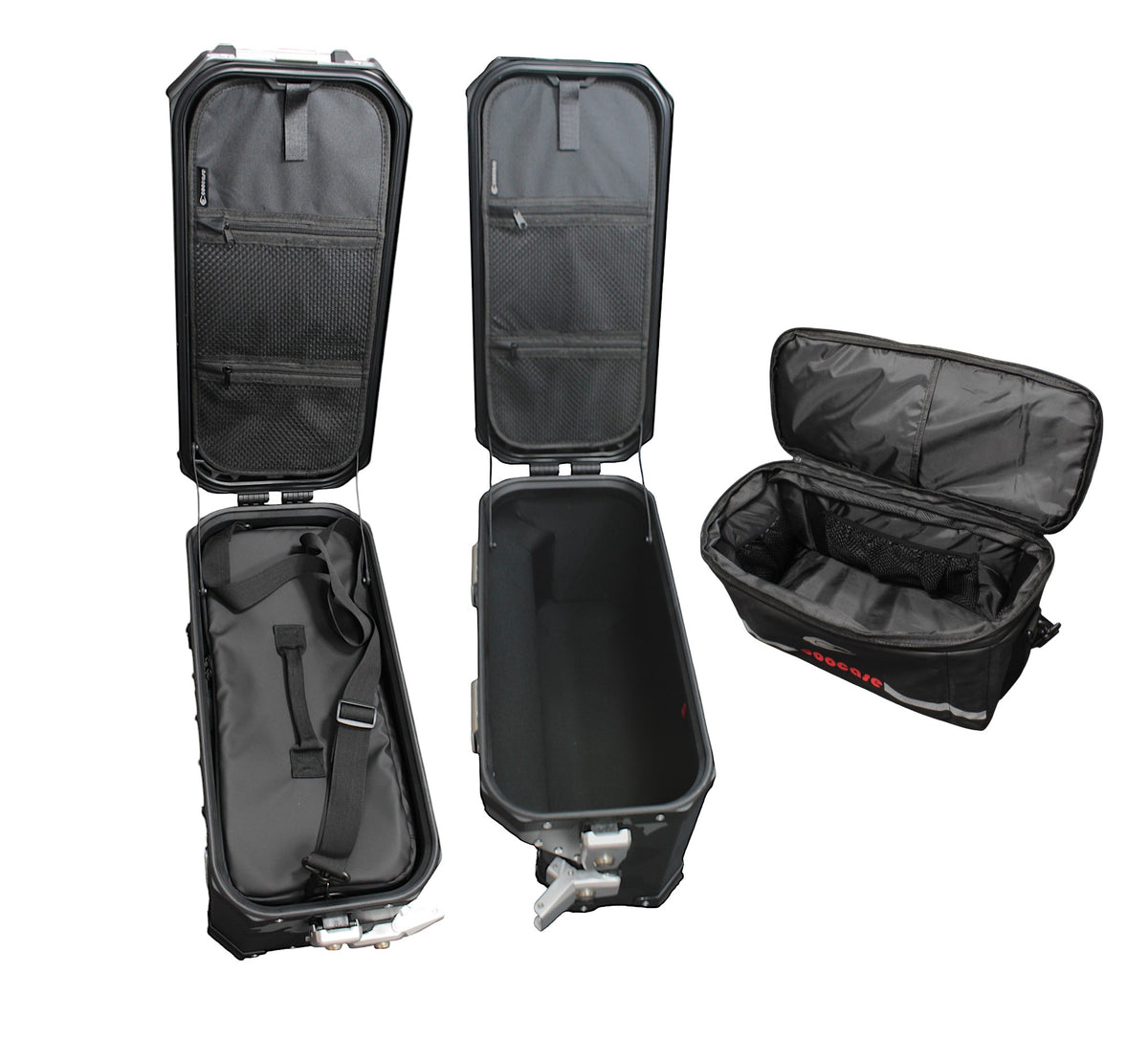 ZESTAW 3 KUFRÓW ALUMINIOWYCH (30L ASYMETRYCZNY + 36L + 45L) COOCASE SZARY CAMO Z TORBĄ WEWNĘTRZNĄ – zdjęcie 8