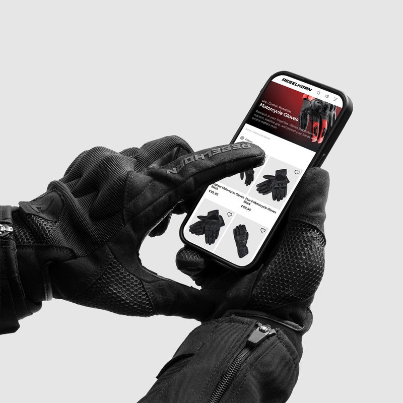 RĘKAWICE MOTOCYKLOWE REBELHORN CORE BLACK – zdjęcie 7